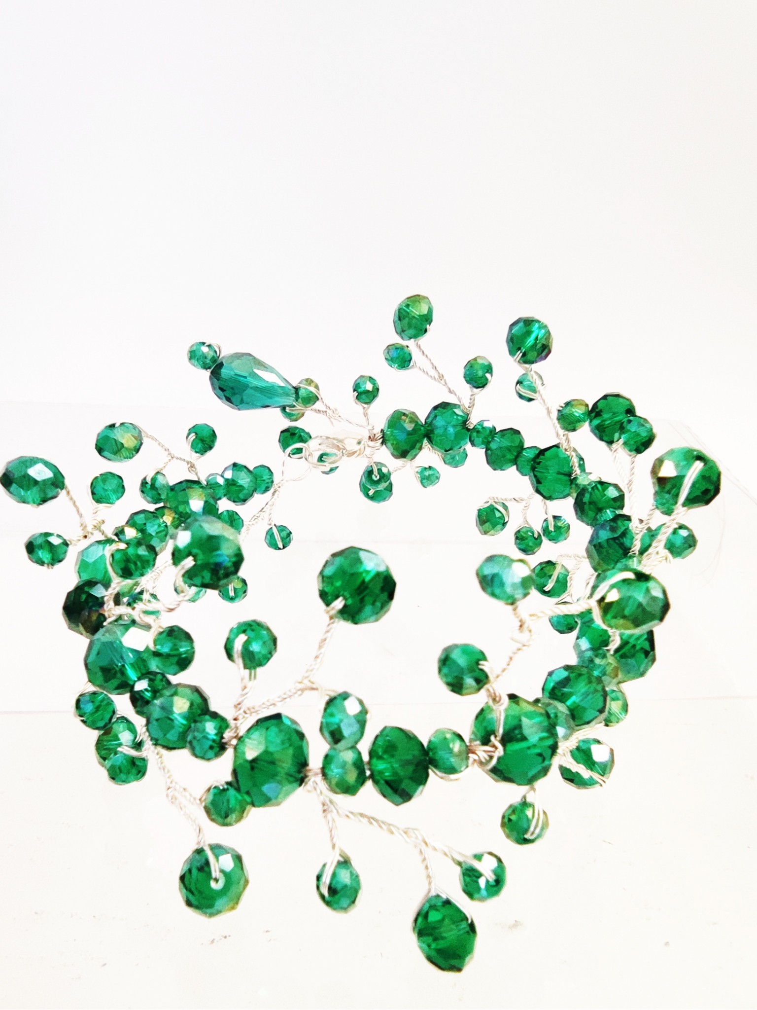 Luxurious Emerald Green Crystal Bracelet for Special Occasions- Goddess Artemis