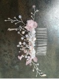 Lovely Pink Floral Bridal Hair Comb - Sakura Blossom