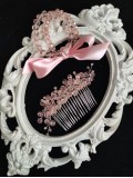 Lovely Swarovski Bridesmaid Hair Comb Pretty in Pink - Be My Bridesmaid