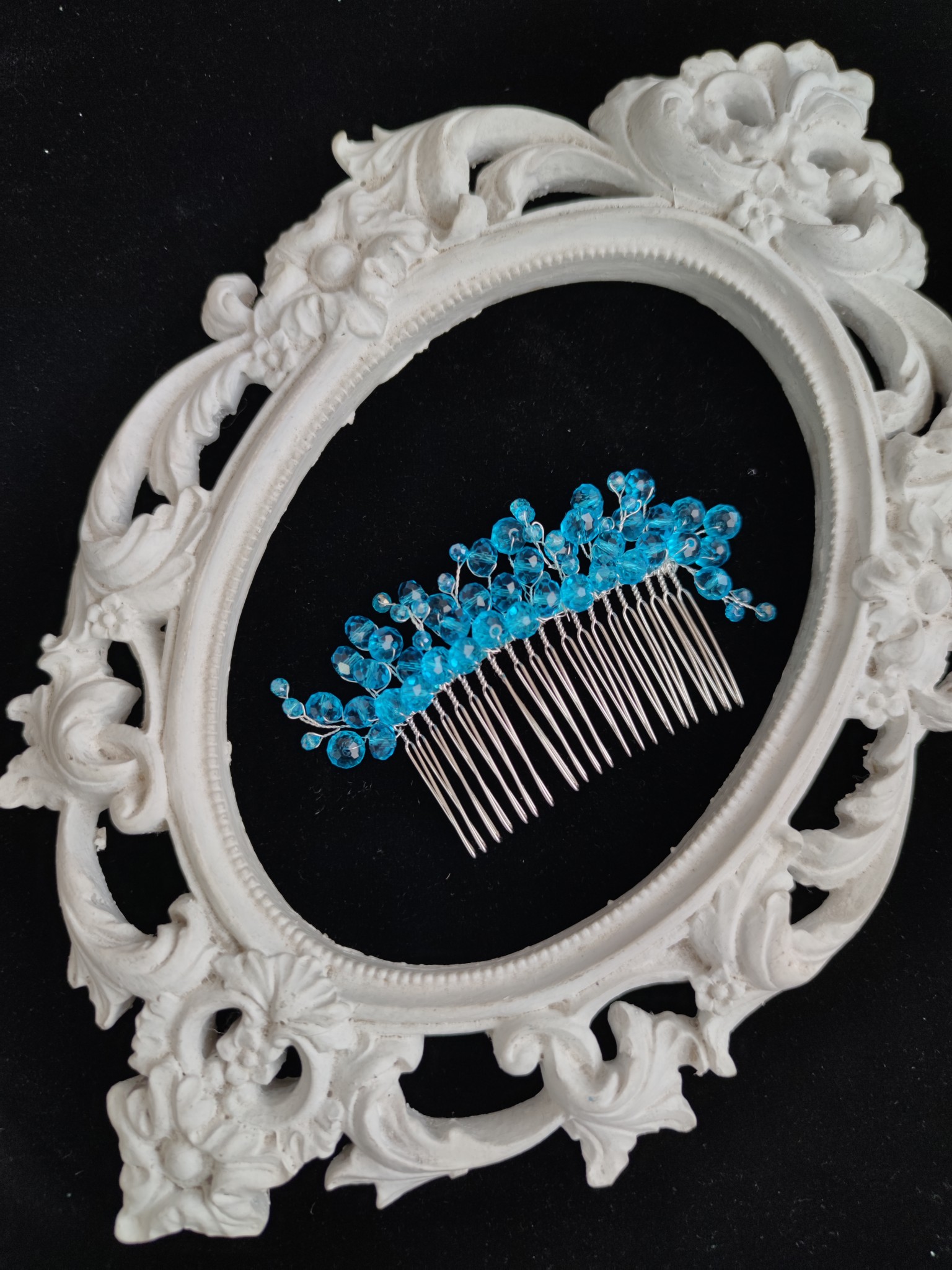Elegant Crystal Bridesmaid Hair Comb in Turquoise - Be My Bridesmaid