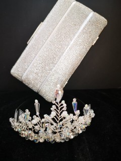 Crowns with crystals and pearls