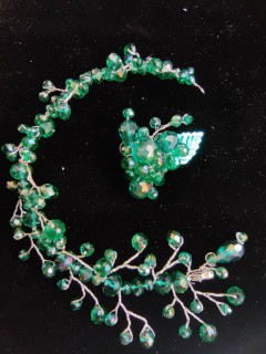 Jewelry and hair accessories in green - Goddess Artemis