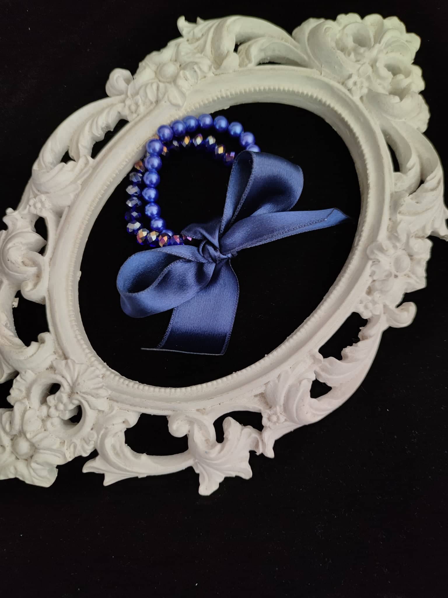Luxurious Bridesmaid Crystal and Pearl Bracelet in Dark Blue - Be My Bridesmaid