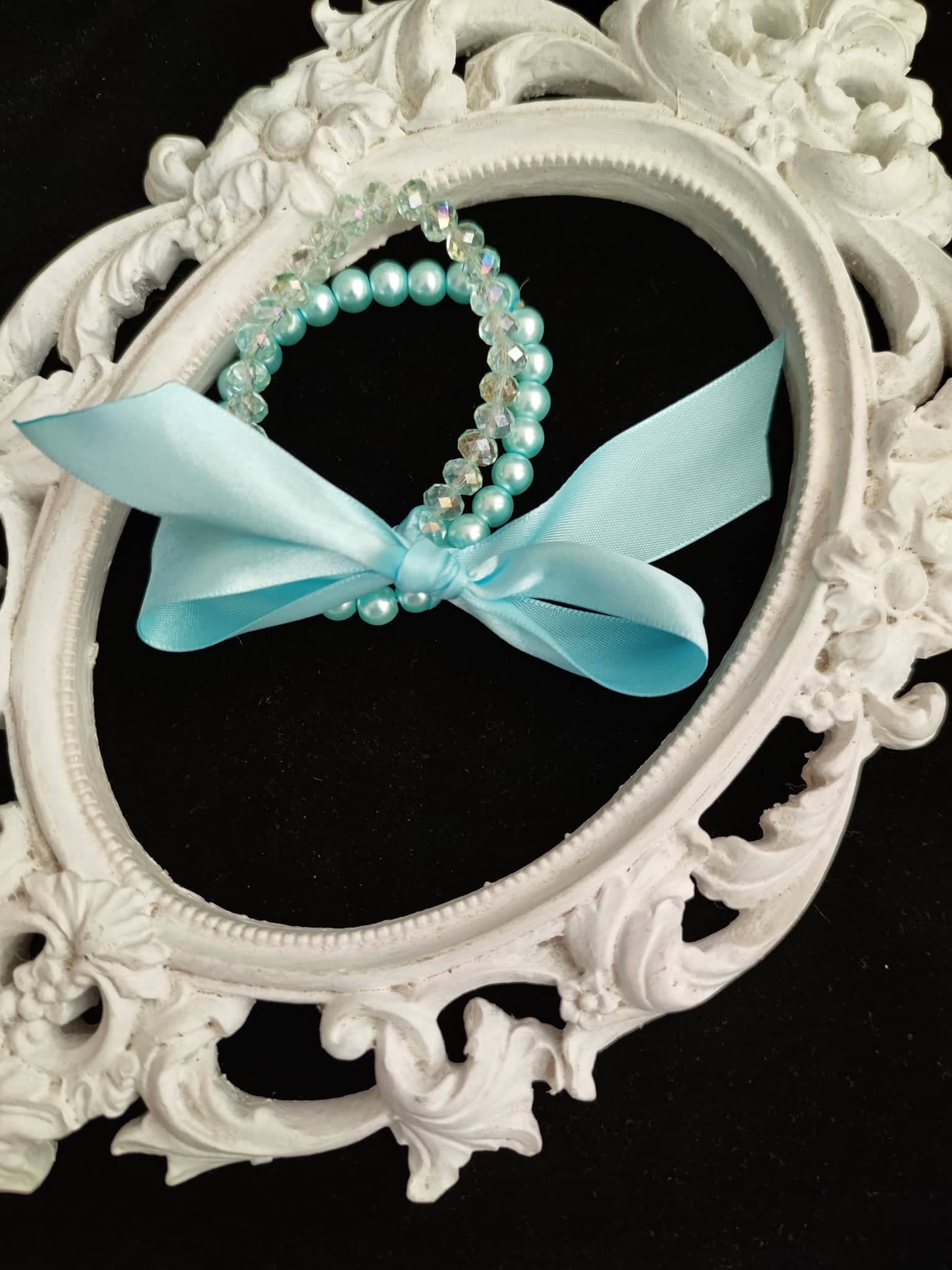 Designer armband van kristal en parels voor bruidsmeisjes in Mint - Be My Bridesmaid